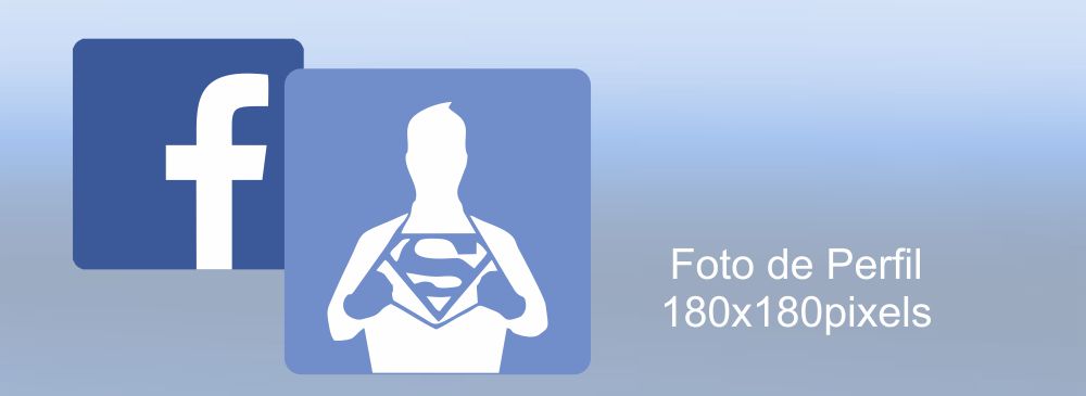 Dimensões ideais para a foto de perfil no Facebook: 180 x 180 pixels – (em computadores aparecerá no tamanho 160 x 160 pixels).